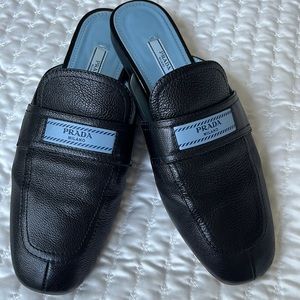 Authentic Prada Black Leather Mules
